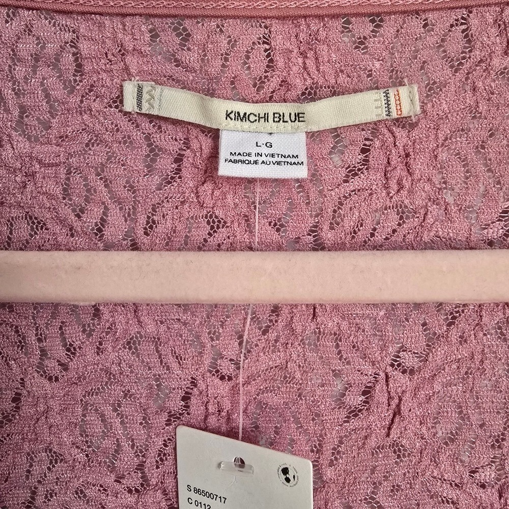 Urban Outfitters NEW Mauve Pink Quinn Lace Coquette Babydoll Y2K Top SZ Large - Picture 9 of 11